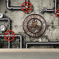Steampunk Metall Wand Papier Wandbild für Jungen Schlafzimmer Anpassbare Wandkunst in dunkler Farbe
