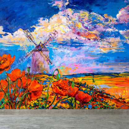 Frendorf | Natuurlijke landschapsmuurdecoratie Klassieke decoratieve woonkamer wandkunst, aangepaste maat beschikbaar