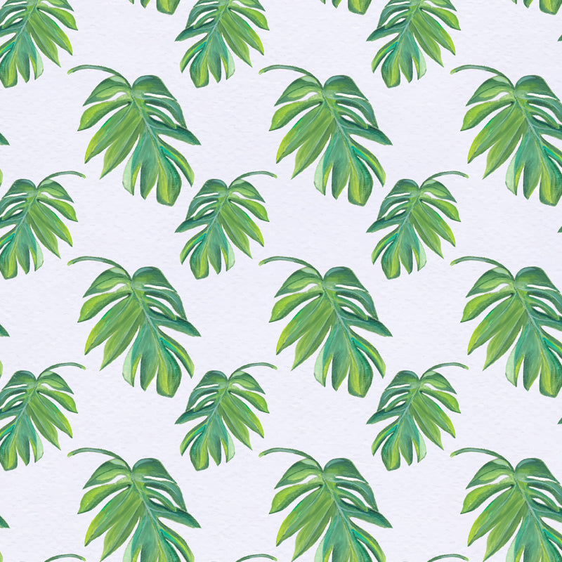 Frendorf | Tropische Bladeren Patroon Muurverf Non-woven Textuur Vlekbestendig Zachte Kleur Wandkunst voor Slaapkamer