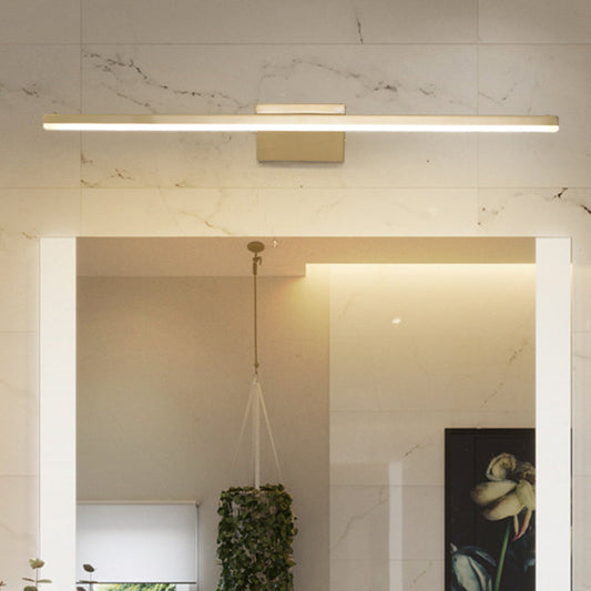 Frendorf | 16"/21.5" W Metallic Streamlined Wall Lamp Simplicity LED Gold Vanity Sconce Light für Badezimmer
