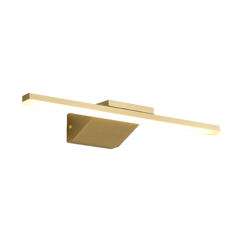 Frendorf | 16"/21.5" W Metallic Streamlined Wall Lamp Simplicity LED Gold Vanity Sconce Light für Badezimmer