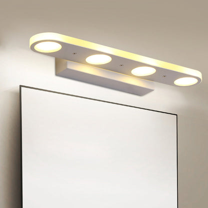 Frendorf | Rechteckige Wandlampen Vanity Simplicity Metall 4/6-Licht Weiße Wandmontierte Lampe in Warm/Weiß Licht