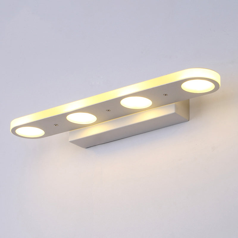 Frendorf | Rechteckige Wandlampen Vanity Simplicity Metall 4/6-Licht Weiße Wandmontierte Lampe in Warm/Weiß Licht