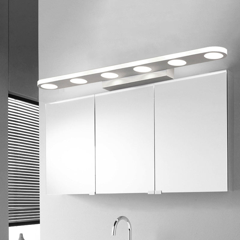 Frendorf | Rechteckige Wandlampen Vanity Simplicity Metall 4/6-Licht Weiße Wandmontierte Lampe in Warm/Weiß Licht