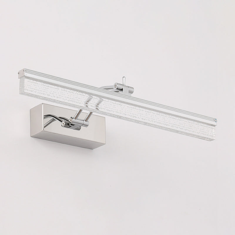 Frendorf | 16"/23.5" L LED Badezimmer Wand Vanity Licht Modernismus Silber Wand Sconce Beleuchtung mit rechteckigem Acrylschirm in Warm/Weiß Licht
