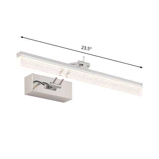 Frendorf | 16"/23.5" L LED Badezimmer Wand Vanity Licht Modernismus Silber Wand Sconce Beleuchtung mit rechteckigem Acrylschirm in Warm/Weiß Licht