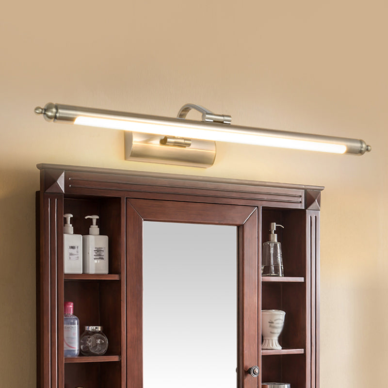 Frendorf | Verlängerte Wandbeleuchtung Ideen Modernität Metall LED WC Wandlampe in Nickel, Warm/Weiß Licht