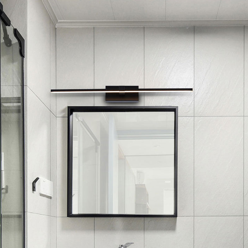 Frendorf | Gestroomlijnde Vanity Wandlamp Eenvoudige Metalen LED Zwarte Wandverlichting in Warm/Wit Licht voor Badkamer