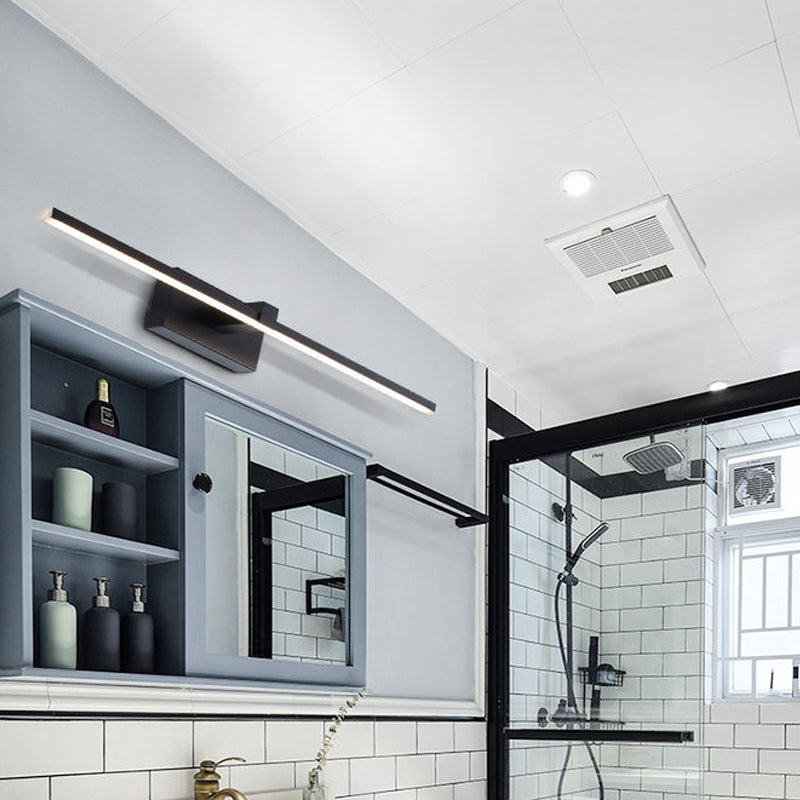 Frendorf | Gestroomlijnde Vanity Wandlamp Eenvoudige Metalen LED Zwarte Wandverlichting in Warm/Wit Licht voor Badkamer