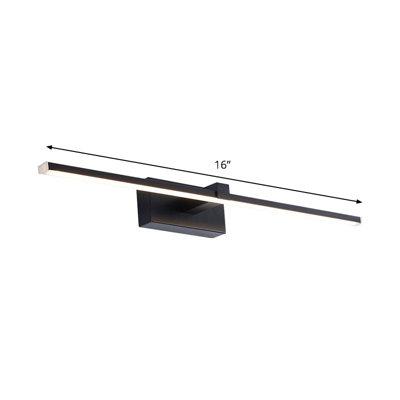 Frendorf | Gestroomlijnde Vanity Wandlamp Eenvoudige Metalen LED Zwarte Wandverlichting in Warm/Wit Licht voor Badkamer