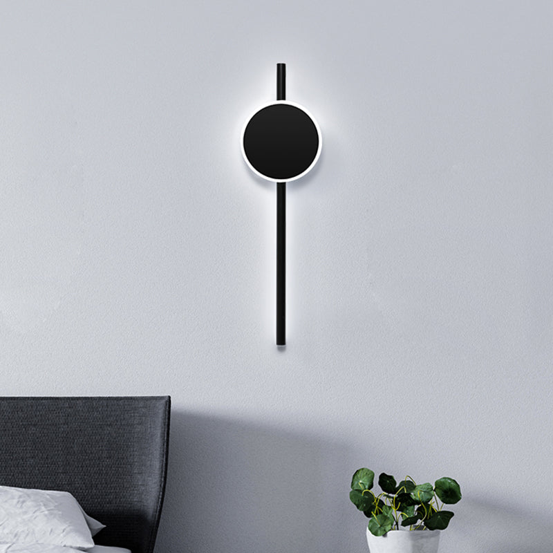 Frendorf | Nordic LED Flush Wandlamp Zwart Ronde en Bar Wandverlichting Ideeën met Metallic Schaduw in Warm/Wit Licht