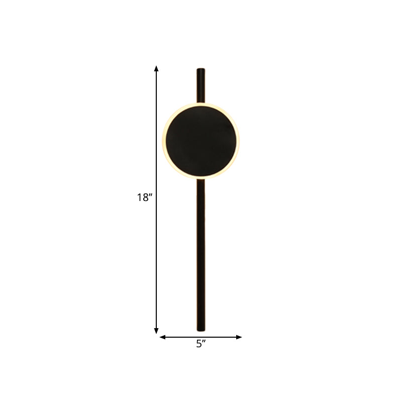 Frendorf | Nordic LED Flush Wandlamp Zwart Ronde en Bar Wandverlichting Ideeën met Metallic Schaduw in Warm/Wit Licht