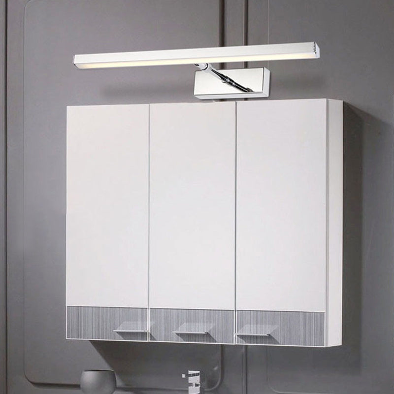 Frendorf | Metallic Linear Wandmontageverlichting Moderne LED Wandspiegelverlichting in Chroom, Warm/Wit Licht