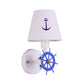 Frendorf | Stof Getaperde Schaduw Wandlamp Sconces Kinderen Enkele Kop Witte Wandverlichting met Ruder Decor