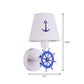 Frendorf | Stof Getaperde Schaduw Wandlamp Sconces Kinderen Enkele Kop Witte Wandverlichting met Ruder Decor