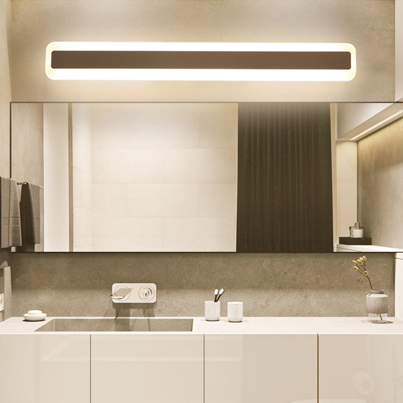 Frendorf | 16"/20.5" L LED Waschtisch Wandbeleuchtung Modern Silber Vanity Lichtarmatur mit verlängertem Metallschirm in Warm/Weiß Licht