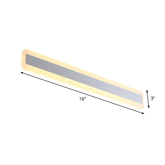 Frendorf | 16"/20.5" L LED Waschtisch Wandbeleuchtung Modern Silber Vanity Lichtarmatur mit verlängertem Metallschirm in Warm/Weiß Licht