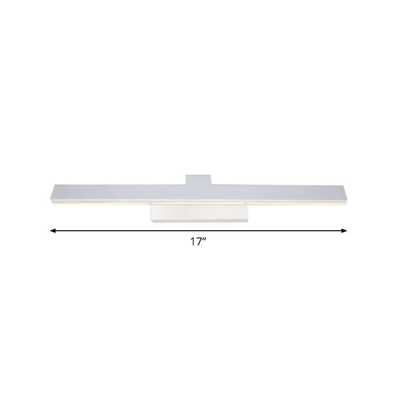 Frendorf | Eenvoudige LED Make-up Verlichting Fixture Witte Gestroomlijnde Wandlamp met Metalen Kap in Warm/Wit Licht, 17"/23" L