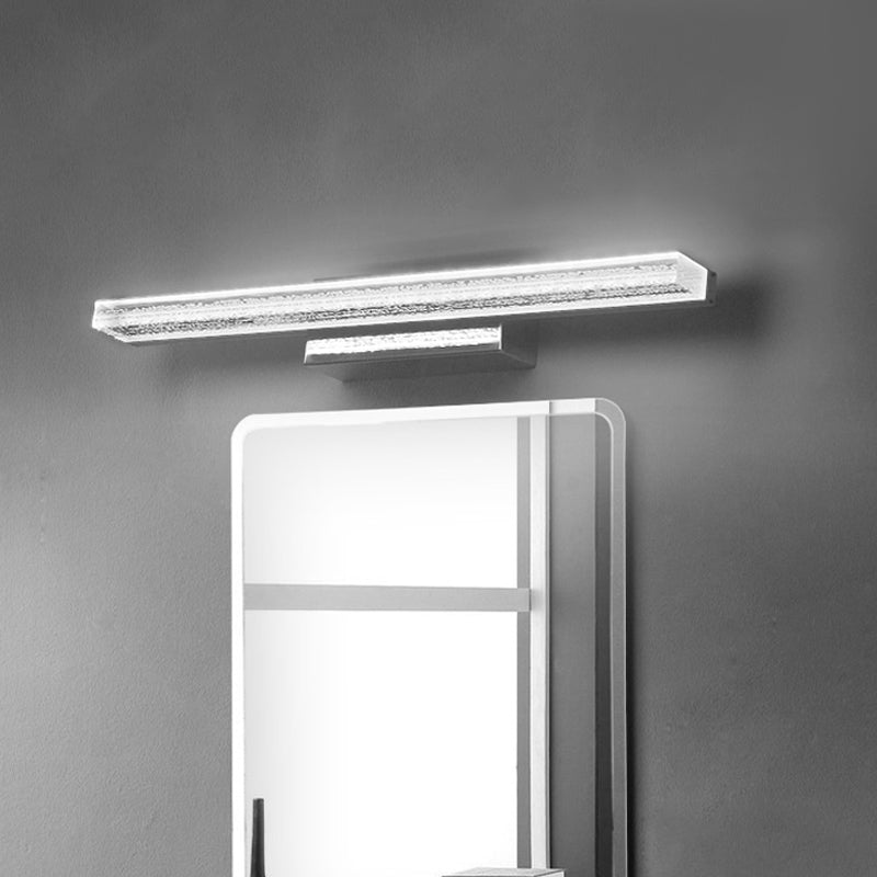 Frendorf | LED Toilet Wandlamp Moderne Zilver Muur Gemonteerde Lamp met Rechthoekige Acryl Schaduw in Warm/Wit Licht