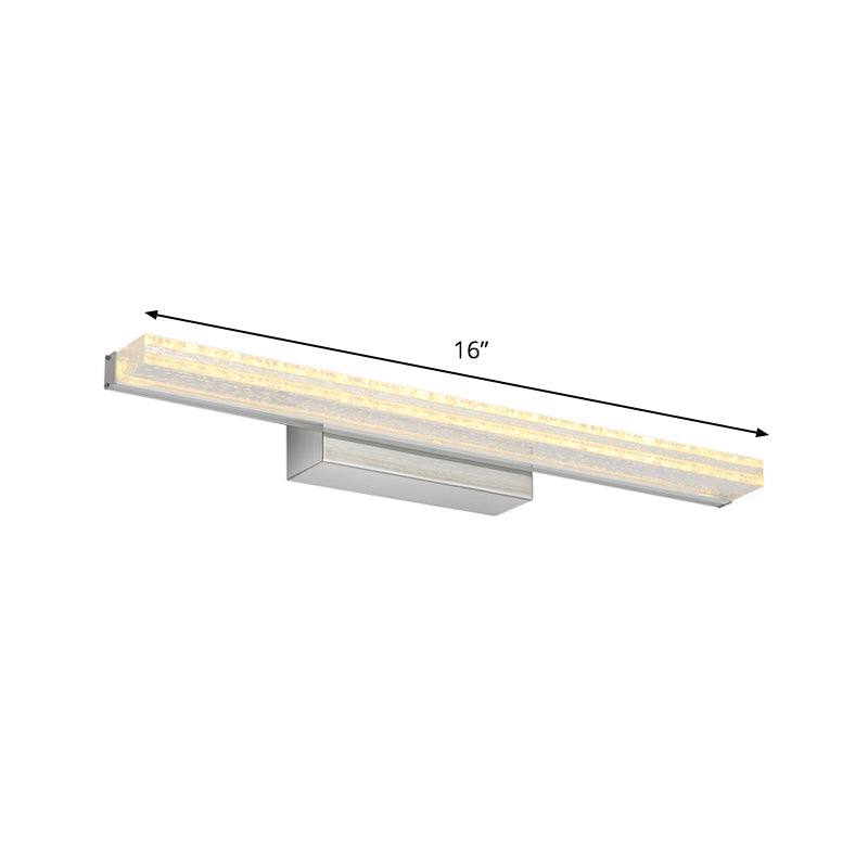 Frendorf | LED Toilet Wandlamp Moderne Zilver Muur Gemonteerde Lamp met Rechthoekige Acryl Schaduw in Warm/Wit Licht