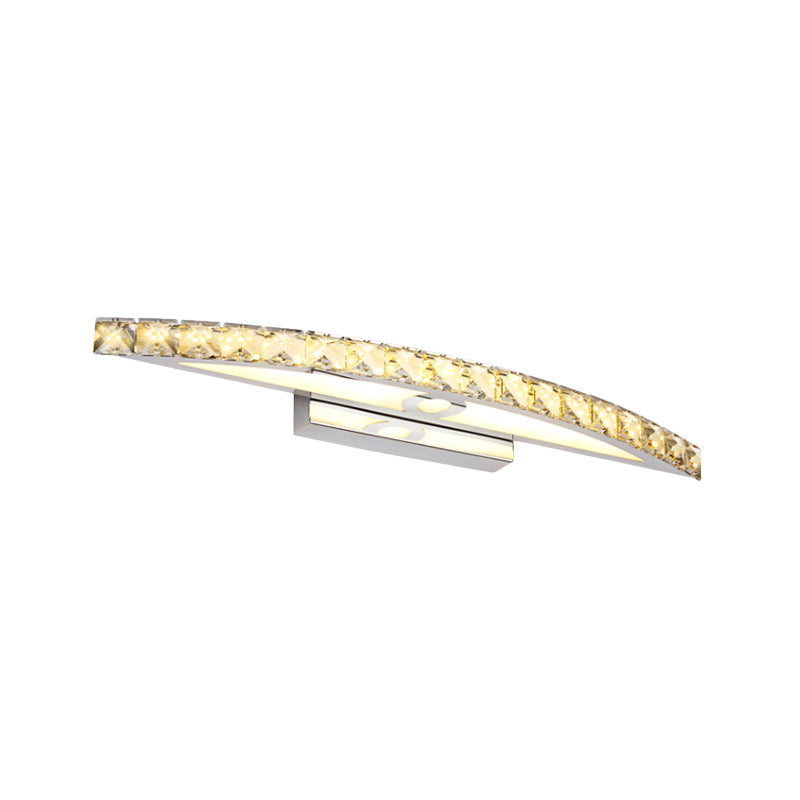 Frendorf | Kurvige Badezimmer Wandmontierte Vanity Light Klar/Champagner Kristall LED Minimal Spiegel Lampe in Warm/Weiß Licht