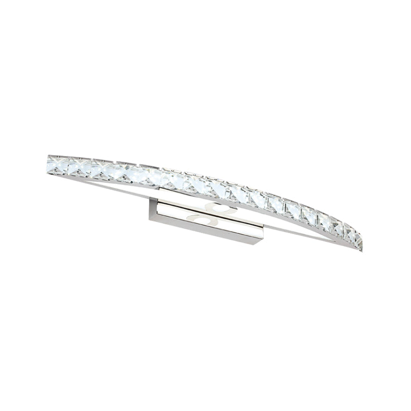 Frendorf | Kurvige Badezimmer Wandmontierte Vanity Light Klar/Champagner Kristall LED Minimal Spiegel Lampe in Warm/Weiß Licht