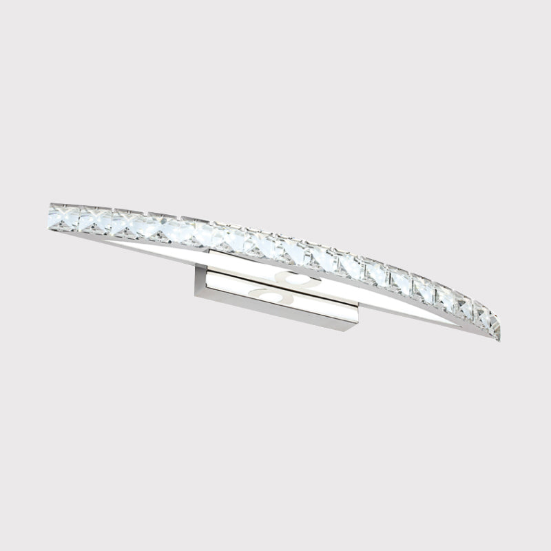 Frendorf | Kurvige Badezimmer Wandmontierte Vanity Light Klar/Champagner Kristall LED Minimal Spiegel Lampe in Warm/Weiß Licht