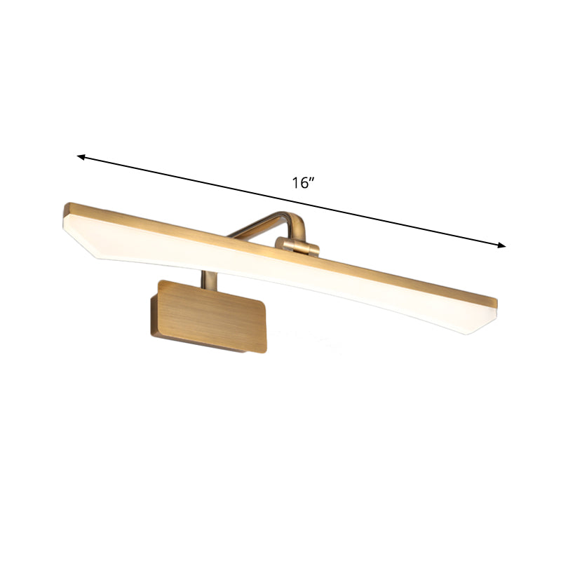 Frendorf | Modernistische Slim Vanity Lamp Metalen LED Badkamer Wandverlichting in Goud, Warm/Wit Licht
