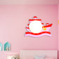 Frendorf | Piraten Schiff Holz Wandmontierte Einrichtung Kinder Pink/Blau LED Wandleuchte mit Runder Opalglas Schirm