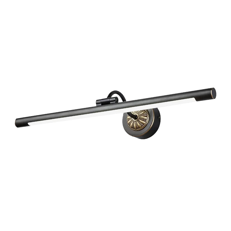 Frendorf | 17"/22" Breite Elongierte Wandlampe Einfachheit Metall LED Schwarz Vanity Spiegel Licht mit Schwenkarm
