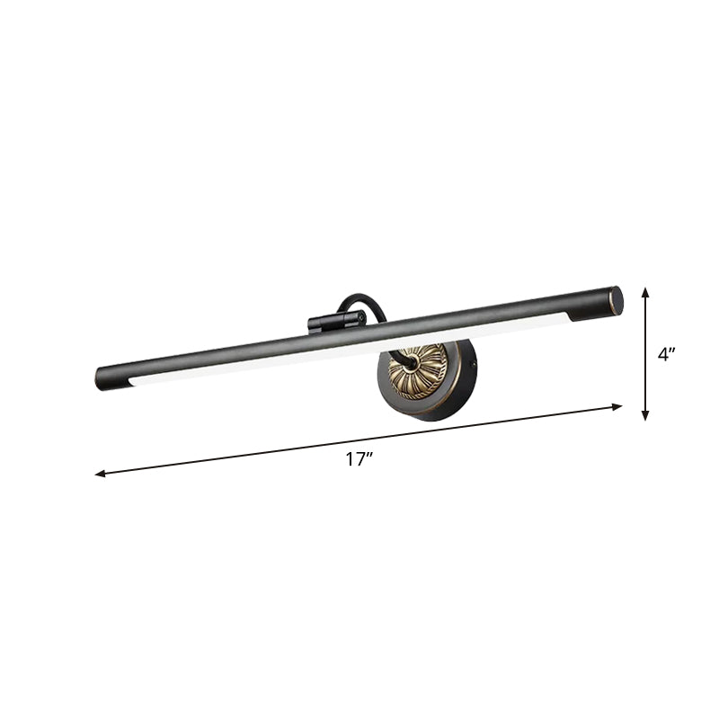 Frendorf | 17"/22" Breite Elongierte Wandlampe Einfachheit Metall LED Schwarz Vanity Spiegel Licht mit Schwenkarm