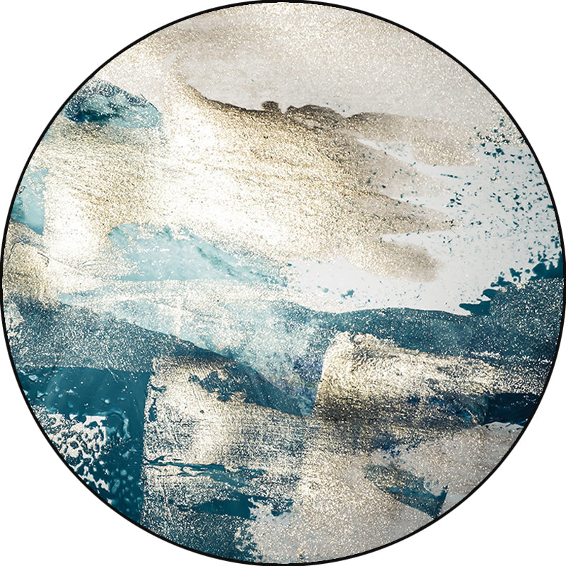 Frendorf | Blaues industrielles Teppich Polyester abstraktes Sternenmuster Teppich haustierfreundlich waschbar rutschfester Teppich für das Schlafzimmer