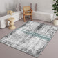 Frendorf | Moderne Abstract Teppich Rauchgrau Polyester Teppich rutschfeste Unterseite tierfreundlicher waschbarer Zonen Teppich für Zuhause