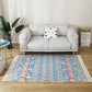 Mehrfarbiger Tribal Streifenmuster Teppich Flachs Bohemian Teppich Tierfreundlich Waschbar Rutschfester Bereichsteppich für das Wohnzimmer