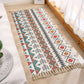 Frendorf | Bohemian Tribal Geometrisches Muster Teppich Multicolor Baumwollteppich rutschfest haustierfreundlich waschbar Teppich für Schlafzimmer
