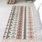 Frendorf | Bohemian Tribal Geometrisches Muster Teppich Multicolor Baumwollteppich rutschfest haustierfreundlich waschbar Teppich für Schlafzimmer