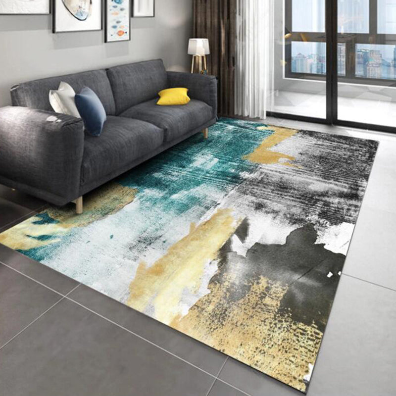 Frendorf | Multi Color Industrieteppich Polyester Abstraktes Muster Teppich Haustierfreundlicher Rutschfester Bereichsteppich für Salon
