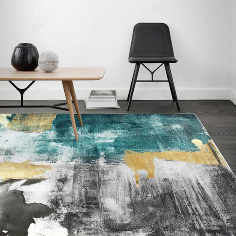 Frendorf | Multi Color Industrieteppich Polyester Abstraktes Muster Teppich Haustierfreundlicher Rutschfester Bereichsteppich für Salon