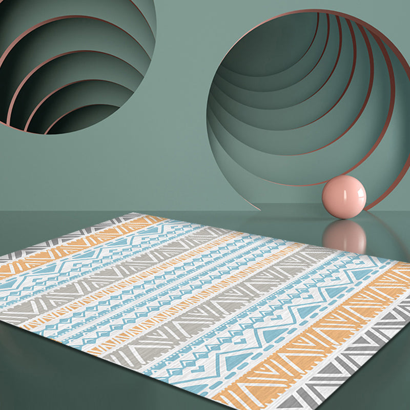 Frendorf | Böhmisches Tribal Geometrie Muster Teppich Mehrfarbig Polyester Teppich Rutschfest Fußbodenfreundlich Waschbar Teppich für Schlafzimmer