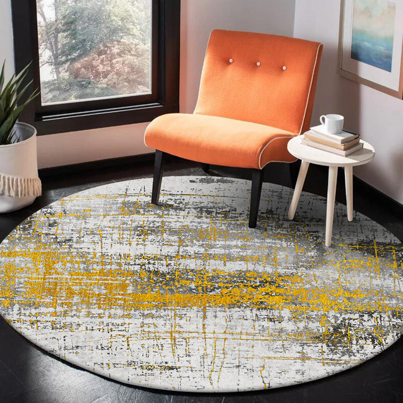 Frendorf | Geel Industrieel Tapijt Polyester Abstract Tapijt Huisdiervriendelijk Wasbaar Antislip Gebiedstapijt voor Slaapkamer