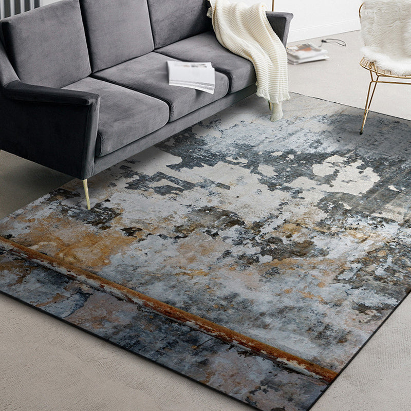 Frendorf | Donkergrijs Industrieel Tapijt Polyester Abstract Patroon Tapijt Dier vriendelijk Antislip Wasbaar Vloerkleed voor Woonkamer