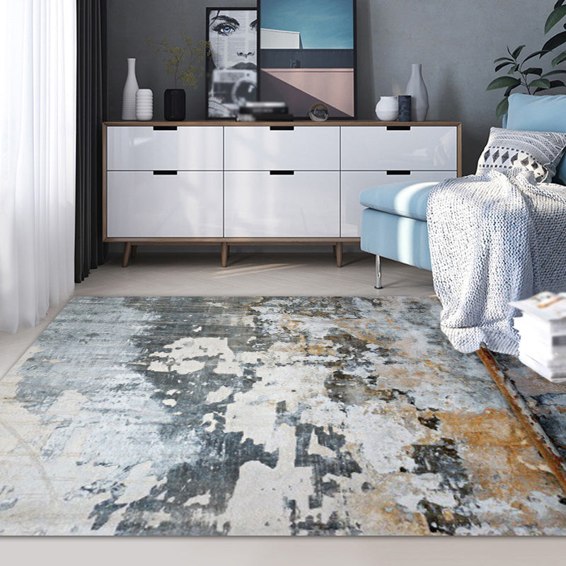 Frendorf | Donkergrijs Industrieel Tapijt Polyester Abstract Patroon Tapijt Dier vriendelijk Antislip Wasbaar Vloerkleed voor Woonkamer