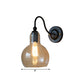 Frendorf | 1 Lichtklar Glas Wand Sconce Licht Industrie Schwarz Blasen Shade Wohnzimmer Beleuchtung Fixture in Schwarz