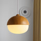 1 Licht Nussförmige Hängeleuchte Japanischer Stil Glas & Holz Pendelleuchte in Weiß für Shop