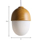 1 Licht Nussförmige Hängeleuchte Japanischer Stil Glas & Holz Pendelleuchte in Weiß für Shop