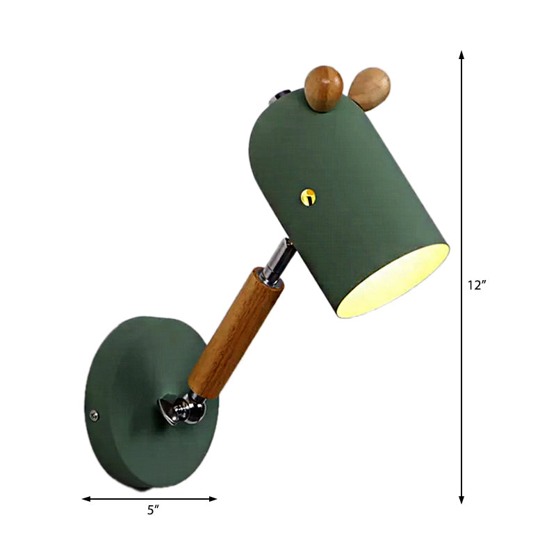 Frendorf | Metalen Trojan Vorm Wandlamp 1 Hoofdkind Scandinavische Stijl Wandlamp in Groen voor Studiehoek