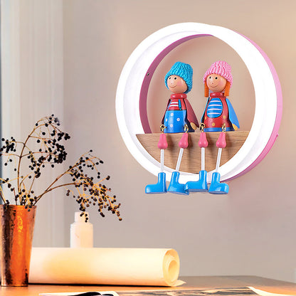 Frendorf | Cartoon Big O Wandlamp met Koppeltje Acryl Wandlamp voor Kinder Slaapkamer Restaurant