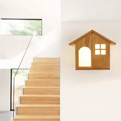 Frendorf | Wood House Wandlamp Trap Woonkamer Hedendaagse Sconces Lamp in Beige