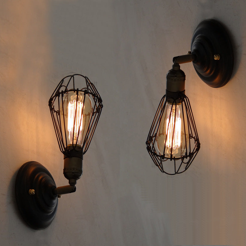 Frendorf | 1 Licht Mini Gekooide Wandlamp Rustiek Stijlvol Verweerd Messing IJzeren Wandlamp Verlichting voor Eetkamer