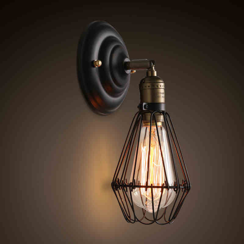 Frendorf | 1 Licht Mini Gekooide Wandlamp Rustiek Stijlvol Verweerd Messing IJzeren Wandlamp Verlichting voor Eetkamer